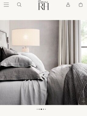 Restoration Hardware Belgian Stonwashed Linen Duvet Cover King